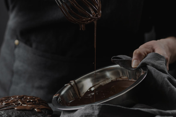 The process of making chocolate by a chef